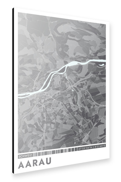 Alu-Dibond "Aarau Color Map" 75x50 cm artboxONE