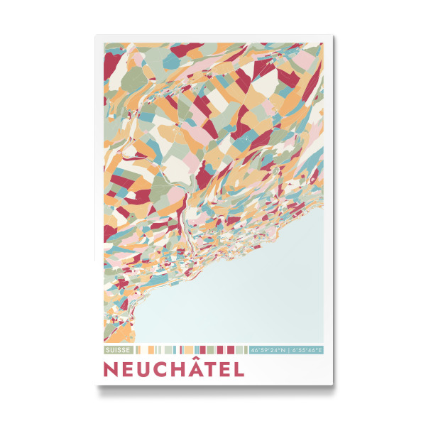 Galerie-Print "Colormap Neuchâtel" 30x20 cm artboxONE