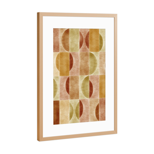 Poster mit Rahmen Kupfer "Velluto Erdige Geometrie" artboxONE - Abstrakt,Geometrie