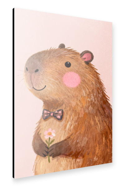 Alu-Dibond "Sanfter Capybara" 30x20 cm artboxONE
