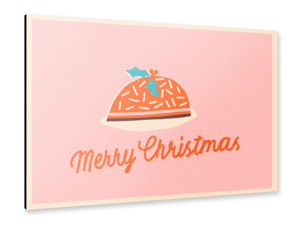 Alu-Dibond "Happy Christmas (87)" 30x20 cm artboxONE