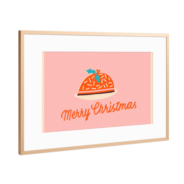 Poster mit Rahmen Kupfer "Happy Christmas (87)" artboxONE - Für Kinder,Weihnachten,Für Mama