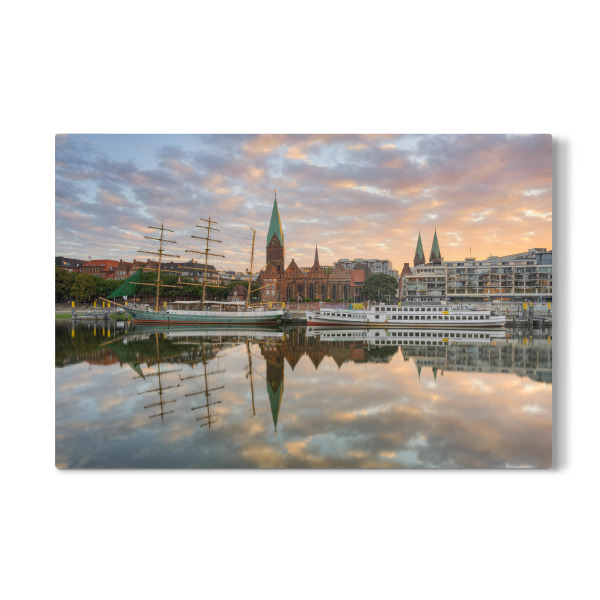 Galerie-Print "Bremen bei Sonnenaufgang" 75x50 cm artboxONE