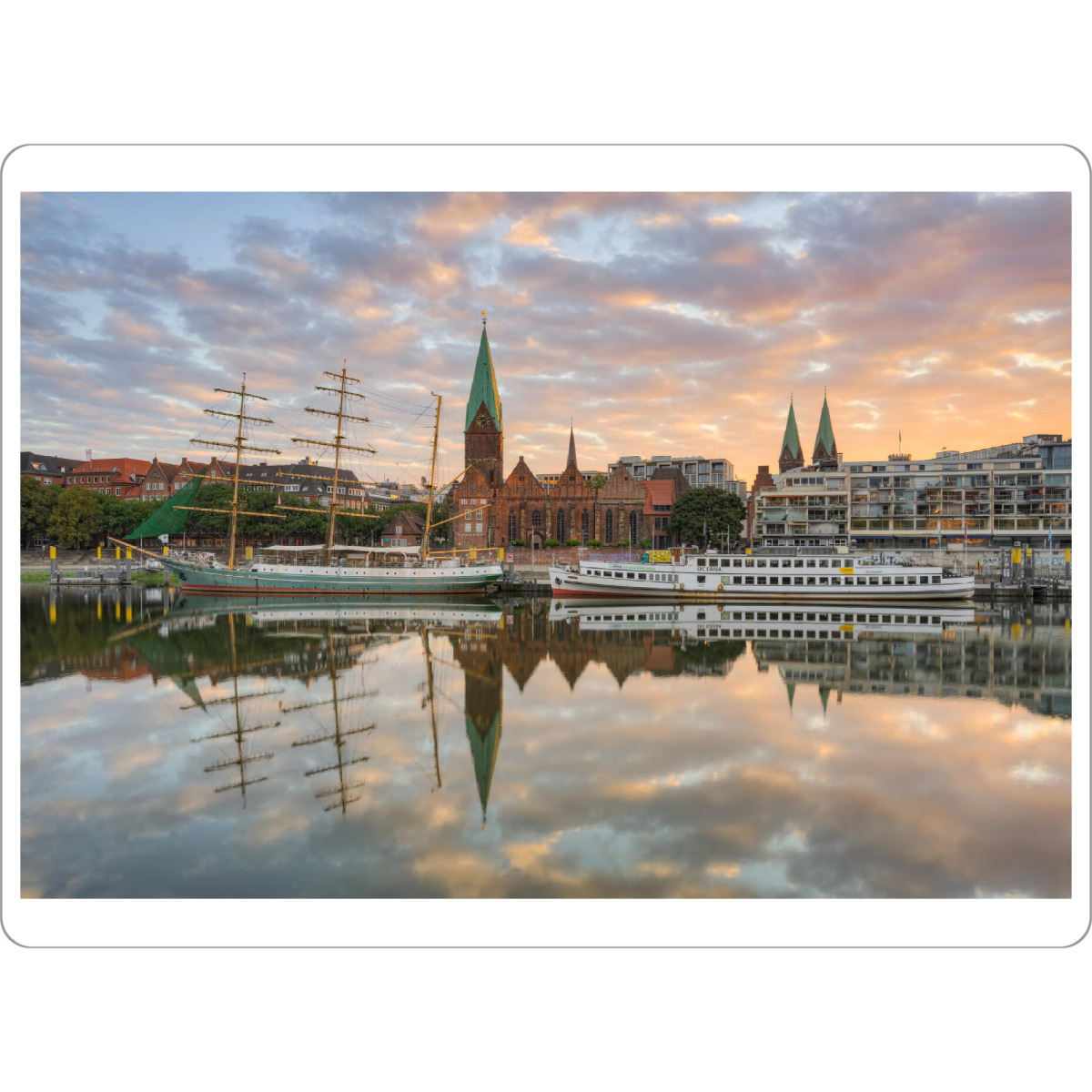 Tischset "Bremen bei Sonnenaufgang" artboxONE - Städte,Reise,Architektur