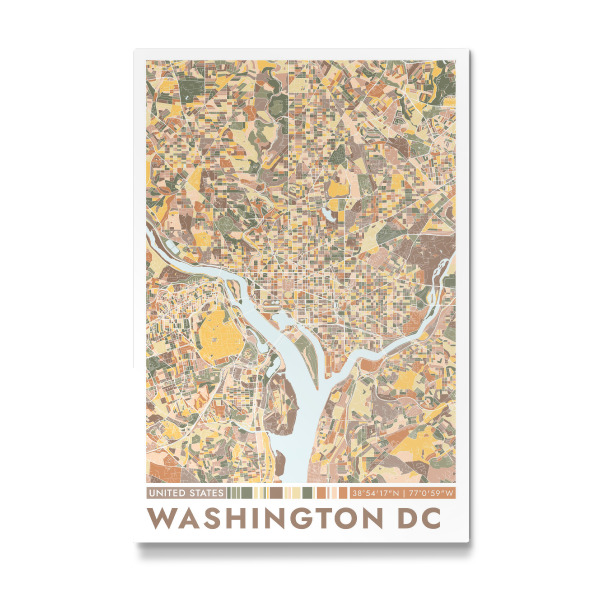 Galerie-Print "Washington DC Color Map" 75x50 cm artboxONE