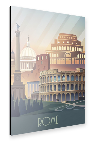 Alu-Dibond "The minimalist skyline of Rome B" 75x50 cm artboxONE