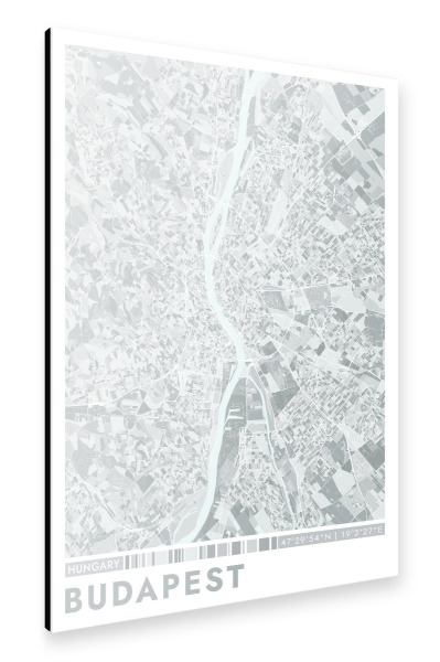 Alu-Dibond "Colormap Budapest" 75x50 cm artboxONE