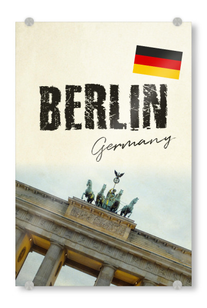 Acrylglasbild "Berlin Germany" artboxONE - Städte / Berlin,Typografie,Reise,Architektur