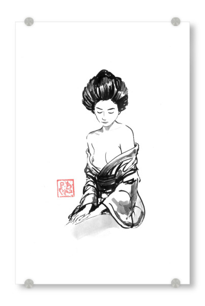 Acrylglasbild "Lassiv" artboxONE - Reise / Asien - Akt,Frau,Geisha,Sumie,Japan