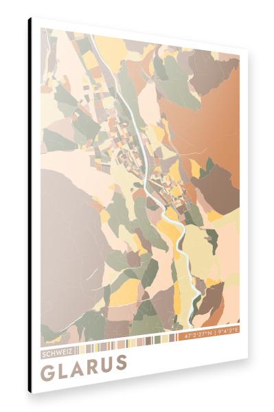 Alu-Dibond "Glarus Color Map" 30x20 cm artboxONE