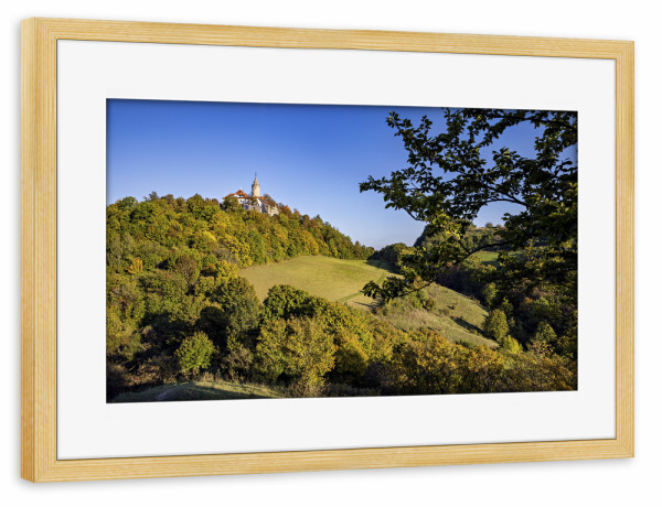 Poster mit Rahmen kiefer "Leuchtenburg" artboxONE - Architektur