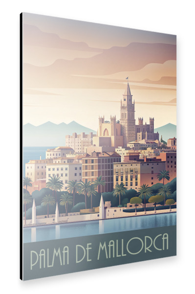 Alu-Dibond "Skyline von Palma de Mallorca" 75x50 cm artboxONE