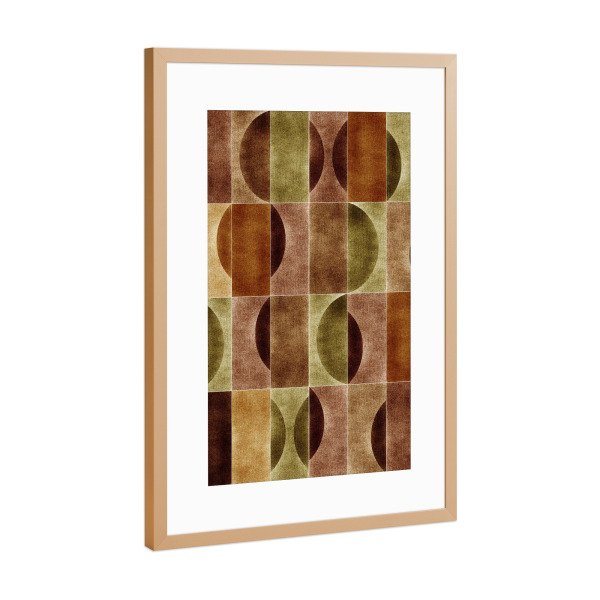 Poster mit Rahmen Kupfer "Velluto Düstere Geometrie" artboxONE - Abstrakt,Geometrie