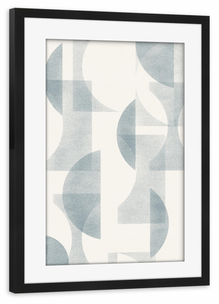 Poster mit Rahmen schwarz "Geometrisches Blau" artboxONE - Abstrakt,Geometrie