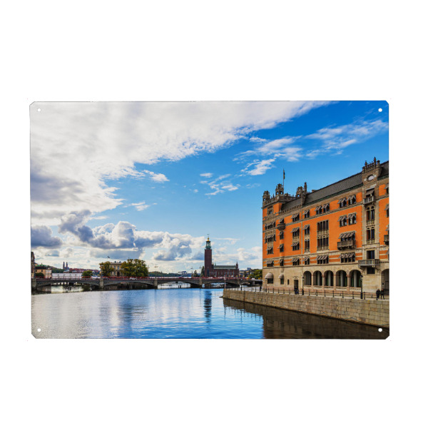 Metall Poster "Stockholm historische Bauten" artboxONE - Reise,Architektur,Reise / Länder