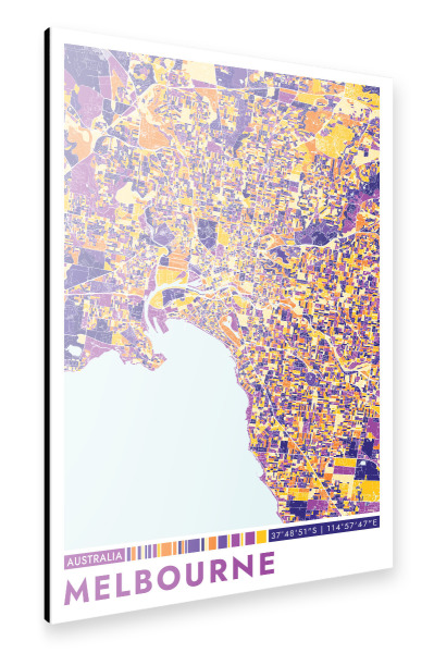 Alu-Dibond "Stadt Melbourne Colormap" 75x50 cm artboxONE