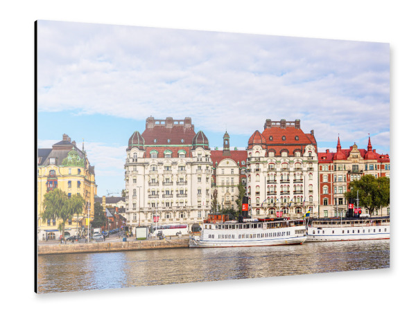 Alu-Dibond "Fahrgastschiffe in Stockholm" 30x20 cm artboxONE