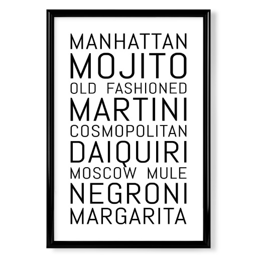 Cocktail Klassiker Typografie