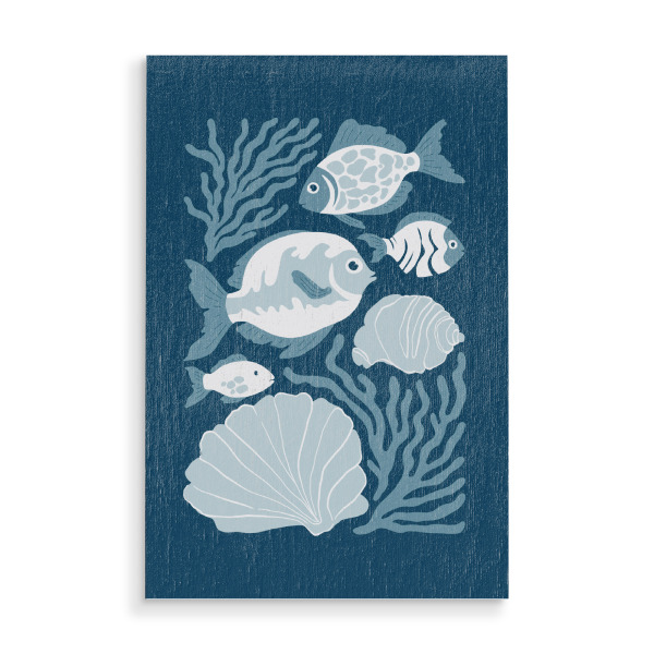 Holzbild "Tropischer Fisch dunkel" artboxONE - Für Kinder,Tiere,Abstrakt,Reise / Strand und Meer