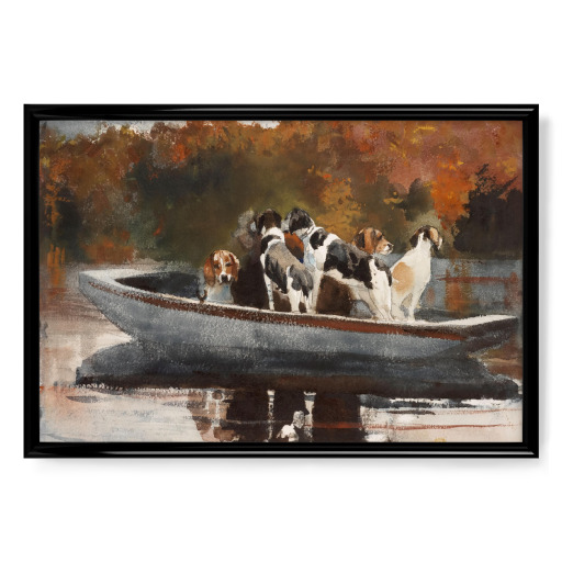 Hunting Dogs in Boat