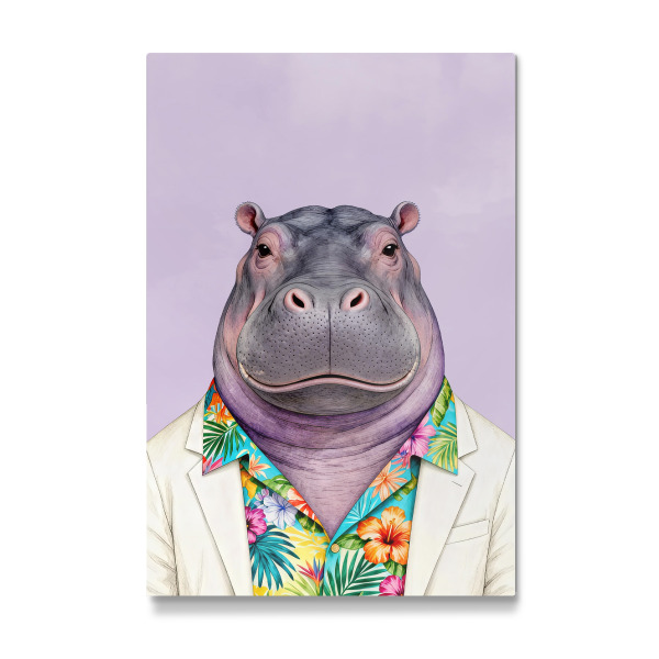 Galerie-Print "Nilpferd - lustig" 30x20 cm artboxONE