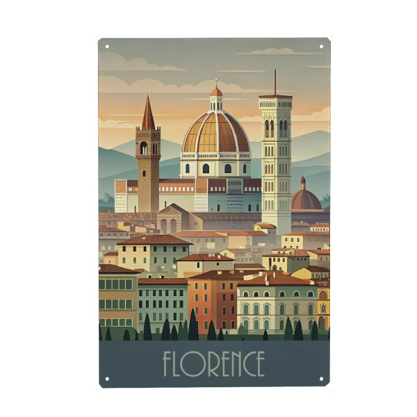 Holzbild "Skyline von Florenz" artboxONE - Städte,Reise,Abstrakt,Architektur