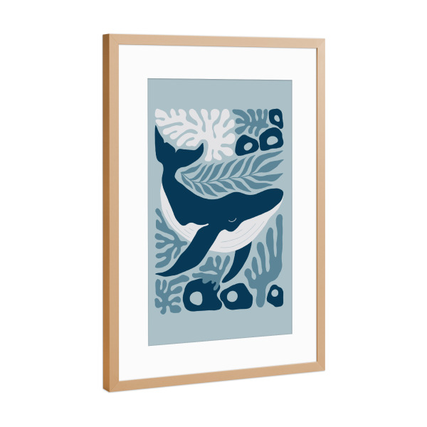 Poster mit Rahmen Kupfer "Walkönigreich" artboxONE - Für Kinder,Tiere,Abstrakt,Reise / Strand und Meer