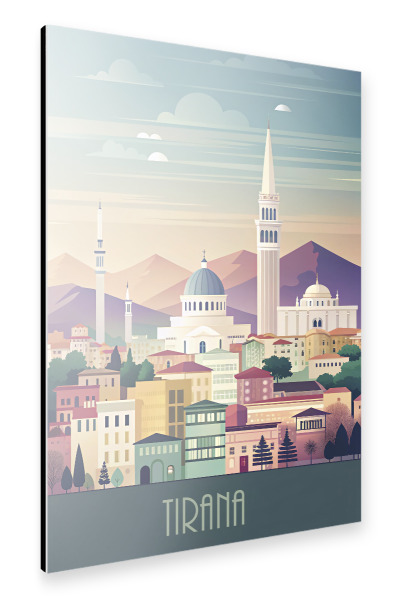 Alu-Dibond "The minimalist skyline of Tirana" 75x50 cm artboxONE