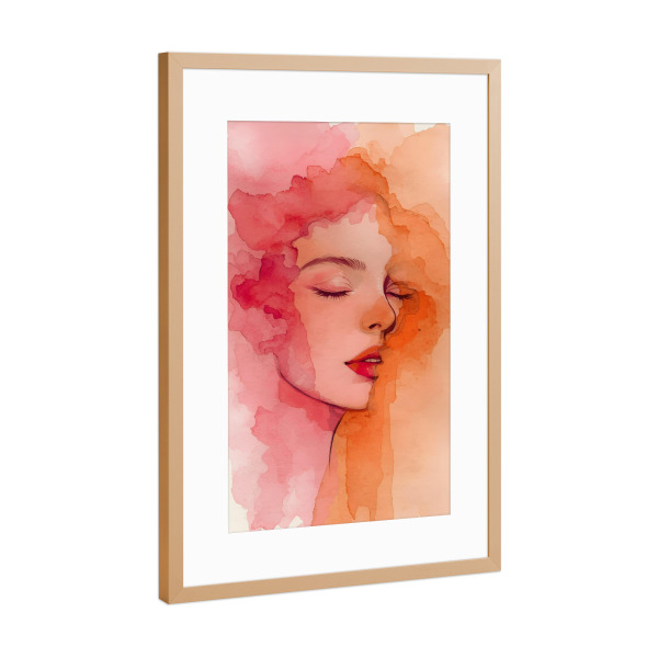 Poster mit Rahmen Kupfer "Ein Traum (gesicht)" artboxONE - Abstrakt,Menschen