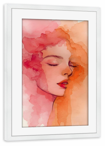 Poster mit Rahmen weiß "Ein Traum (gesicht)" artboxONE - Abstrakt,Menschen