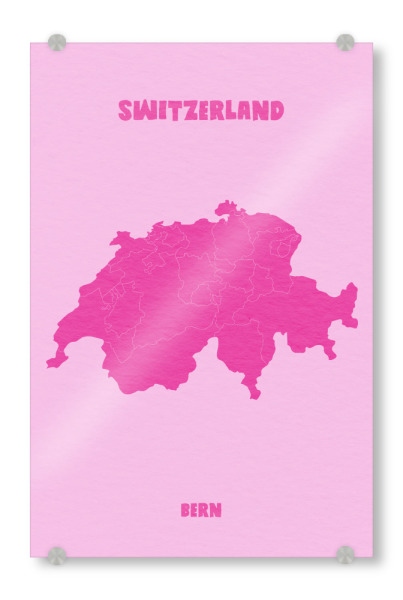 Acrylglasbild "Schweiz Bern Karte" artboxONE - Städte,Reise