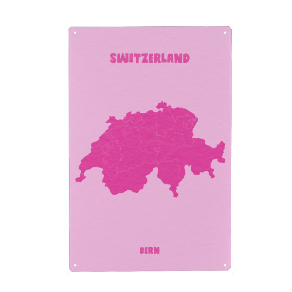 Metall Poster "Schweiz Bern Karte" artboxONE - Städte,Reise