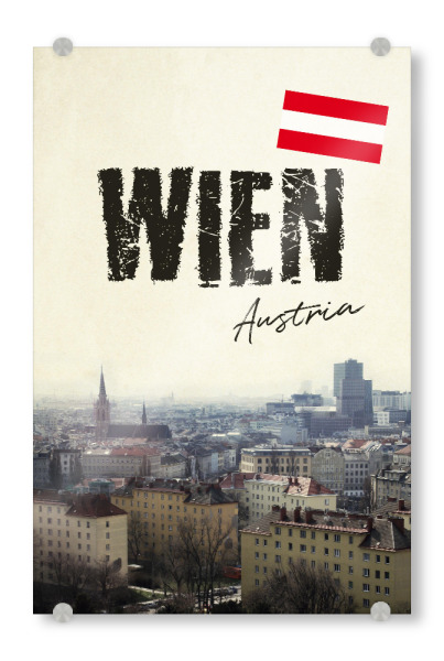 Acrylglasbild "Wien, Austria" artboxONE - Typografie,Reise,Reise / Länder,Städte / Wien