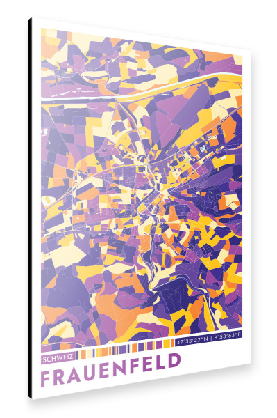 Alu-Dibond "Stadt Frauenfeld Colormap" 30x20 cm artboxONE
