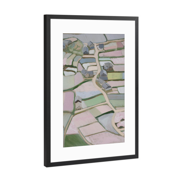 Poster mit Rahmen Schwarz (Metallic) "Zarte Landschaftsruhe" artboxONE - Natur,Floral,Abstrakt