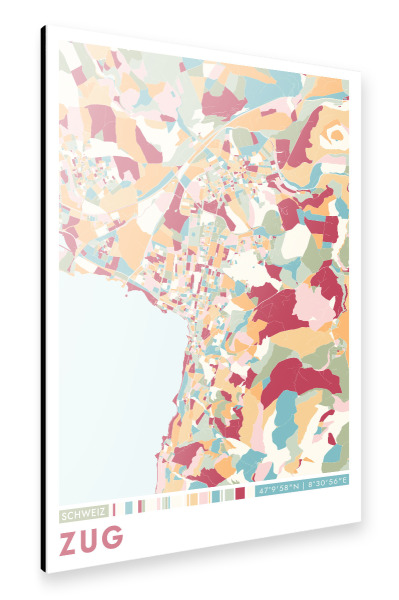 Alu-Dibond "Colormap Zug" 30x20 cm artboxONE