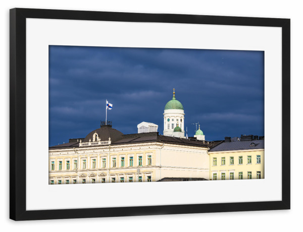 Poster mit Rahmen schwarz "Dom zu Helsinki" artboxONE - Reise,Architektur,Reise / Länder