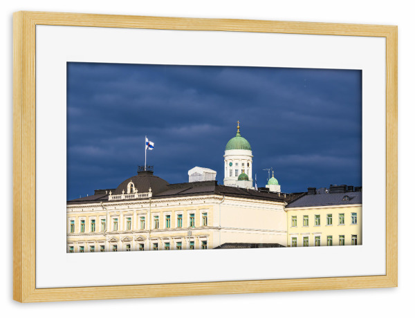 Poster mit Rahmen kiefer "Dom zu Helsinki" artboxONE - Reise,Architektur,Reise / Länder