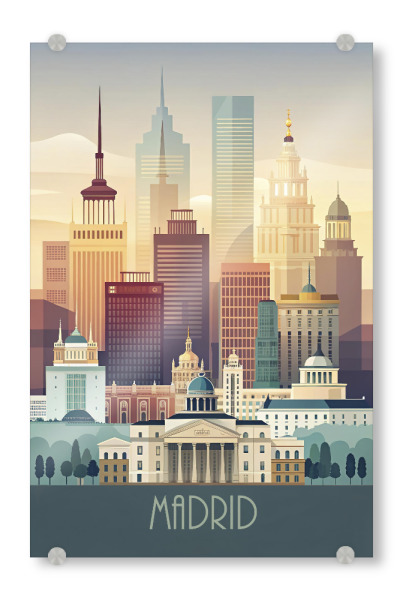 Acrylglasbild "Skyline Madrid" artboxONE - Städte,Reise,Architektur