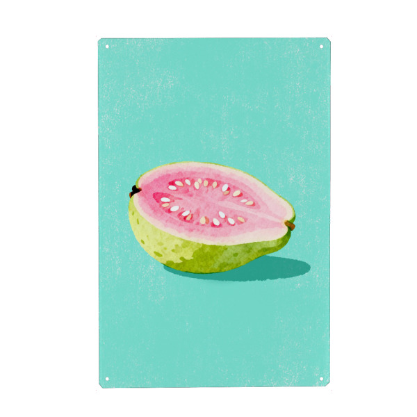 Holzbild "Guave-Illustration" artboxONE - Natur,Essen & Trinken,Liebe,Essen & Trinken / Obst & Gemüse