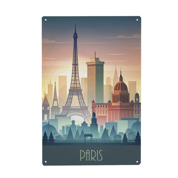 Holzbild "Skyline von Paris" artboxONE - Städte,Reise,Architektur