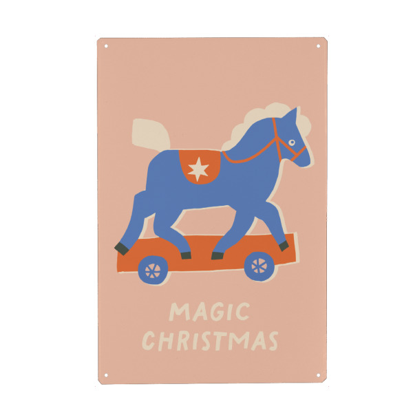Metall Poster "Happy Christmas (57)" artboxONE - Für Kinder,Weihnachten,Für Mama