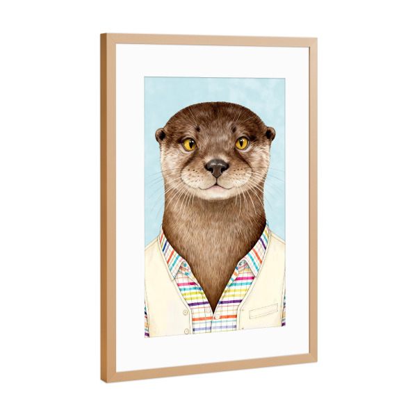 Poster mit Rahmen Kupfer "Otter in Weste" artboxONE - Tiere,Lustig