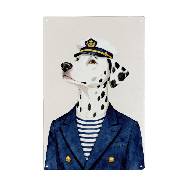 Metall Poster "Dalmatiner-Kapitän" artboxONE - Tiere,Lustig