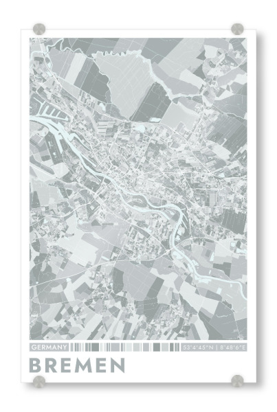 Acrylglasbild "Bremen Color" artboxONE - Städte / Weitere,Kartografie