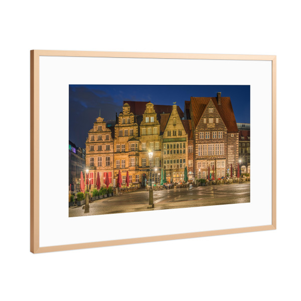 Poster mit Rahmen Kupfer "Bremen Häuser am Markt" artboxONE - Städte,Reise,Architektur