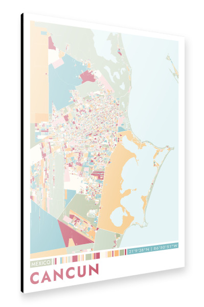Alu-Dibond "Colormap Cancun" 75x50 cm artboxONE