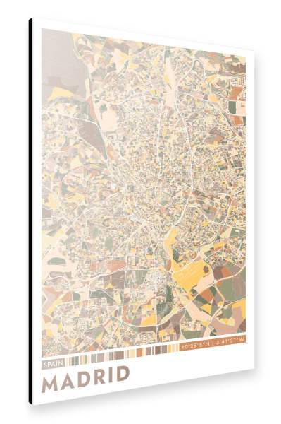 Alu-Dibond "Madrid Color Map" 75x50 cm artboxONE
