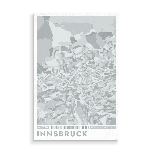 Holzbild "City Innsbruck Color Map" artboxONE - Städte / Weitere,Kartografie