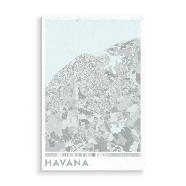 Holzbild "City Havanna Color Map" artboxONE - Städte / Weitere,Kartografie